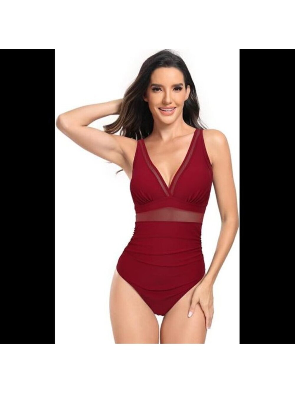 Women's Sexy Mesh Tummy Control Swimsuit Push Up High Waisted Bathing Suit